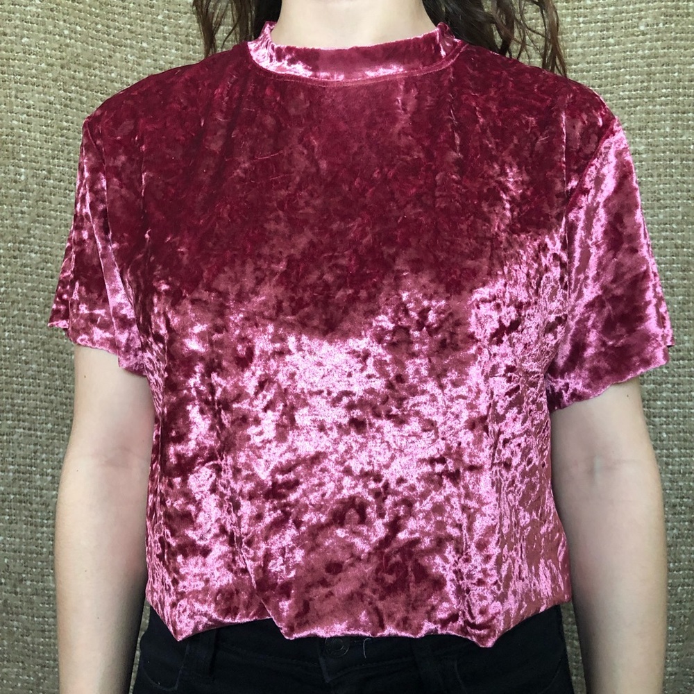 cute velvet crop top